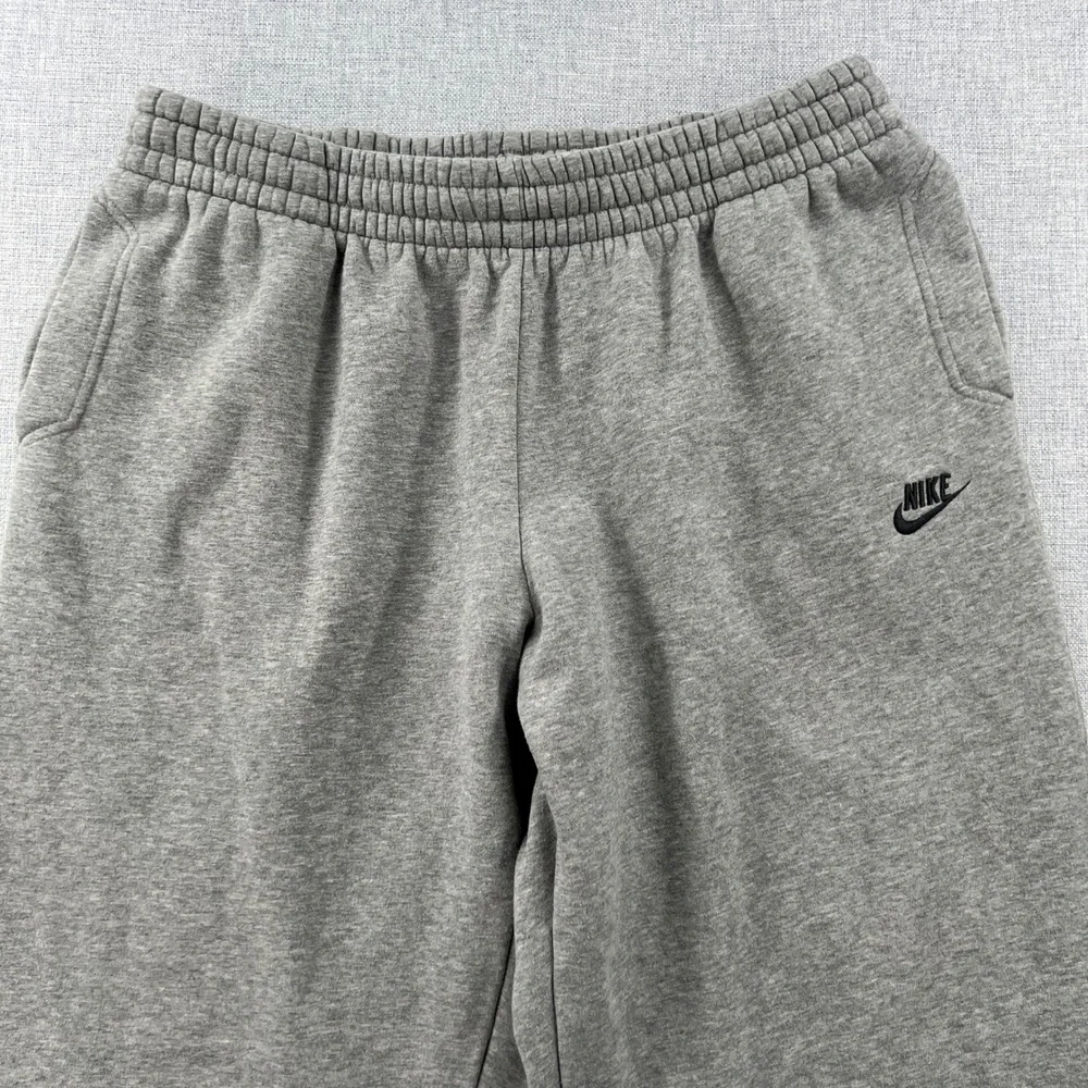 Nike Sportswear Open-Hem Fleece Sweatpants Mens XXL Light Gray Loose Fit Baggy
